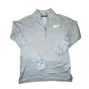 Nike XS Grey Thin Quarter Zip Pull Over Dri Fit Running Women's